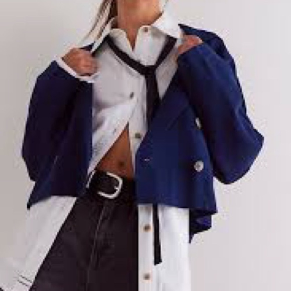 We The Free Sadie Crop Sweater Blazer